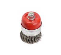 Faithfull FAIWBT65 Wire Cup Brush Twist Knot 65mm x M14 x 2 - 0.5mm Wire