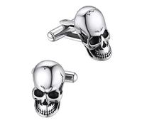 FaithHeart 2 Pièces Boutons Manchette Tête de Mort Homme Acier Inoxydable