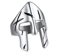 FaithHeart Bague Spartiate Acier Inoxydable/Or/Noir Chevalière Casque Guerrier Taille 54-72 Bague Biker Fantôme de Sparte Bijoux Gothique Vintage pour Homme Femme Ado Garçon (Boîte Cadeau)