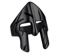 FaithHeart Bague Spartiate Noire Chevalière Antique Casque de Gladiateur Homme Taille 59 Bijoux Gothique