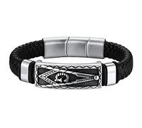 FaithHeart Bracelet Franc Maçon Homme 23cm Bracelets Cuir Masonic Maçonnique Bijoux