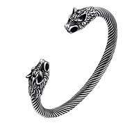 FaithHeart Bracelet Homme Viking Loup Acier Inoxydable Bracelets Fenrir Nordique Bijoux Gothique Mythologique