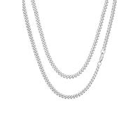 FaithHeart Chaîne Homme 60 cm en Acier Inoxydable, Collier Maillon Cubain 6mm de Large Rapper Style