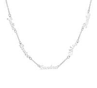 FaithHeart Collier 5 Prénoms Gravé pour Femme Pendentif Nom Gravure Acier Inoxydable Bijoux Personnalisé Cadeau Fête des Mères Maman Femmes