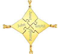 FaithHeart Collier Best Friends pour 4,4 Pièces Pendentifs Séparable Prénom Personnalisé en Acier Inoxydable avec Chaîne Ajustable,Bijoux d'Amitié BFF Meuilleure Amie Cadeau