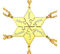 FaithHeart Collier Best Friends pour 6,6 Pièces Pendentifs Séparable Prénom Personnalisé en Acier Inoxydable avec Chaîne Ajustable,Bijoux d'Amitié BFF Meuilleure Amie Cadeau