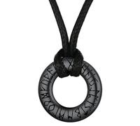 FaithHeart Collier de rune viking nordique avec chaîne en cuir tressé réglable, bijoux vikings nordiques avec emballage cadeau, acier inoxydable, pas une pierre précieuse