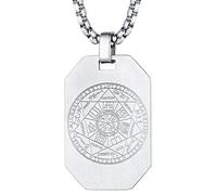 FaithHeart Collier Médaille Talisman 7 Archange Pentacle de Protection Homme Pendentif Plaque Archanges Michael Acier Inoxydable avec Chaîne 55cm Bijoux Religieux Porte Bonheur Amulette Protection
