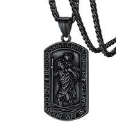 FaithHeart Collier Militaire Saint Christophe Médaille Homme Pendentif Christophe Bijoux Protection pour Père