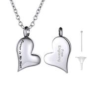FaithHeart Collier Pendentif Urne Funeraire Chat Chien Personnalisable, Médaillon Funéraire Cendres Acier Inoxydable avec Chaine Réglable 50+5 cm,Bijoux Mémorial Crémation Souvenir Animaux Cécédé