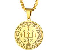 FaithHeart Collier Talisman Femme Protection-Pendentif Archange Raphaël Plaqué Or en Acier Inoxydable avec Chaîne Réglable 55 cm-Bijoux Religieux Amulette Médaille Talisman pour Hommes et Femmes