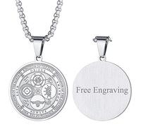 FaithHeart Collier Talisman Protection Personnalisable-Pendentif 4 Archanges en Acier Inoxydable avec Chaîne Réglable-Bijoux Personnalisé Religieux Amulette Cadeau Baptême pour Hommes et Femmes