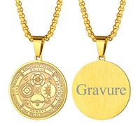 FaithHeart Collier Talisman Protection Personnalisable-Pendentif 4 Archanges Plaqué Or Acier Inoxydable avec Chaîne Réglable-Bijoux Personnalisé Amulette Cadeau Baptême pour Hommes et Femmes
