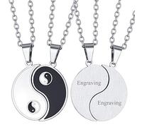 FaithHeart Colliers Yin Yang pour 2 Prénoms Personnalisable Couple Homme et Femme, Pendentifs Tai Chi Ying et Yang Amulette de Protection,Bijoux Amitié BFF Best Friends pour Cadeau Meilleure Amie