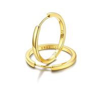 FaithHeart Creole Femme Plaque Or 20mm, Boucles d'Oreilles Femme Petit Anneau, Anneau Boucle d'Oreille 20mm, Creoles Argent Massif