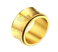 FaithHeart Grande Bague Homme 66 Or 18 carats,Bagues Acier Inoxydable Prière de Mains,Bijoux Anneau Tournant Anti Stress,Unique Cadeau Anniversaire pour Hommes Garçons