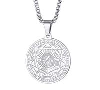 FaithHeart Médaille Talisman 7 Archanges Collier Occulte Amulette de Protection Pendentif Sceau des 7 Archanges Acier Inoxydable Bijoux Talisman Protection Très Puissante
