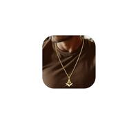 FaithHeart Pendentif Maçonnique Plaque Or Collier Franc Maçon Homme