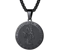 FaithHeart Pendentif Saint Christophe Homme Bijoux Collier Religieux Saints Patrons Chrétienne