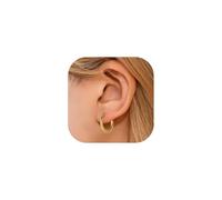 FaithHeart Petite Créoles Argent Plaqué Or Femme 16mm, Paire Créoles Anneau Oreille Doree Femme, S925 Gold Plated Hoop Earrings