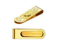 FaithHeart Pince à Billets Or Personnalisable Bijoux Religieux Gravure Bible Money Clip Cadeau Personnalisé