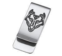 FaithHeart Pince à Billets Viking Tête de Loup Homme Bijoux Religieux Viking Nordique Money Clip en Acier Inoxydable