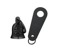 FaithHeart Porte Cléf Viking Cloche Alarme Clochette Moto Viking Vegvisir Acier Inoxydable Noir