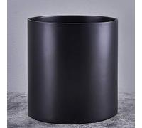 FaithLand Pot de Fleurs cylindrique léger et Moderne avec Trou d’évacuation et Bouchon, en fiberstone, pour intérieur et extérieur, 35,6 cm, Noir Mat