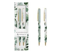 Faithworks Christian Gifts - Lot de 2 stylos à bille rétractables inspirants à pointe moyenne, il restaure mon âme