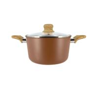 Faitout 20cm colorama noisette - en aluminium - revetement antiadhesif en ceramique