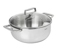 Faitout 24 cm 2 anses avec couvercle verre Castel pro 5 ply