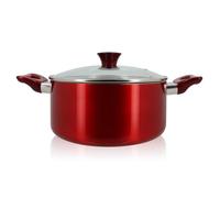 Faitout 24 cm avec couvercle verre cerise induction