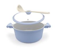 Faitout 24 cm Revêtement antiadhésif céramique, Casserole avec couvercle en aluminium de 5L, compatible avec tous les types de cuisinières