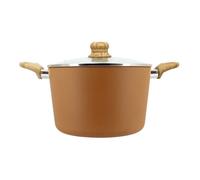 Faitout 24cm colorama noisette - en aluminium - revetement antiadhesif en ceramique