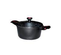 Baumalu 383605 Faitout avec Couvercle 24 cm Granit Pro, Aluminium Forgé, Noir, 24 cm, 29 x 25, 5 x 13, 5 cm