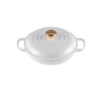 Le Creuset Signature Faitout Gourmet, Rond, Ø 30 cm, 3,5 l, Convient à tous les types de poêles (y compris à induction), Blanc