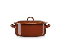 Faitout à Induction 12cm Casserole 0,65L avec Couvercle Acier Emaillé Tous Feux Terra Marron