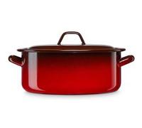 Faitout à Induction 24cm, Marmite 4,4 L avec Couvercle Acier Émaillé Tous Feux Briebe Ignea Rouge 9