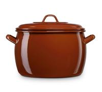 Faitout à Induction 28cm, Marmite 11L avec Couvercle Acier Émaillé Tous Feux Briebe Terra Marron 01864
