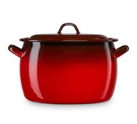 Faitout à Induction 30cm, Marmite 15L avec Couvercle Acier Émaillé Tous Feux Briebe Ignea Rouge 9
