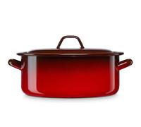 Faitout à Induction 30cm, Marmite 8 L avec Couvercle Acier Émaillé Tous Feux Briebe Ignea Rouge 803615