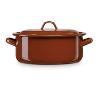 Faitout à Induction 30cm, Marmite 8 L avec Couvercle Acier Émaillé Tous Feux Briebe Terra Marron 02144