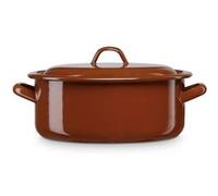 Faitout à Induction 32cm, Marmite 10 L avec Couvercle Acier Émaillé Tous Feux Briebe Terra Marron 12