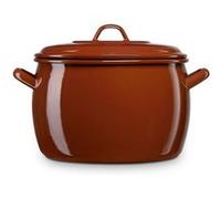 Faitout à Induction 32cm, Marmite 16L avec Couvercle Acier Émaillé Tous Feux Briebe Terra Marron 12