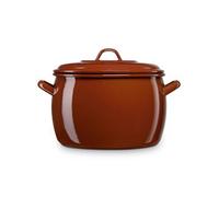Faitout à Induction 32cm, Marmite 16L avec Couvercle Acier Emaillé Tous Feux Terra Marron