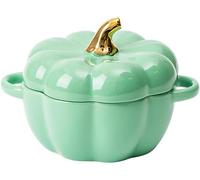 Faitout avec couvercle, casserole à dessert en poterie citrouille, mini plat de cuisson, bol à citrouille mignon, cocotte en céramique couverte
