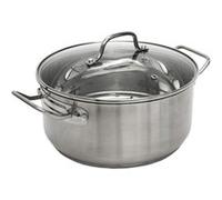 Faitout Avec Couvercle en Verre "Inox" 28cm Argent G