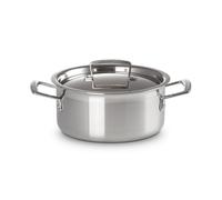 Faitout Bas 20 cm Inox Classique avec Couvercle