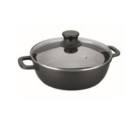 Faitout bas 24 cm en fonte d'aluminium avec couvercle en verre Lacor