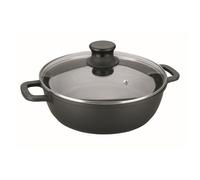 Faitout Bas 28 Cm En Fonte D'aluminium Couvercle En Verre